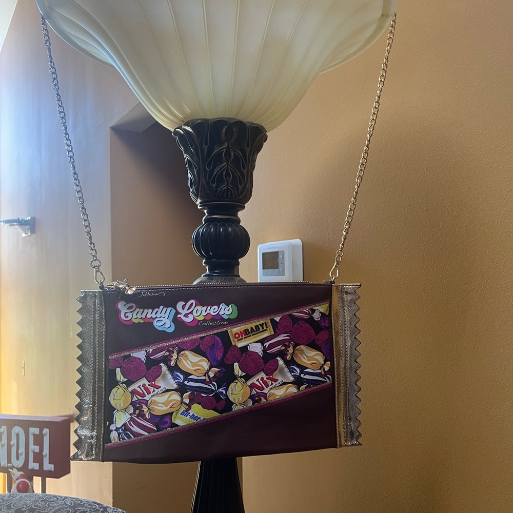 Betsy Johnson Purple and Red Crossbody Bag with Vibrant Design
